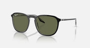 Ray-Ban RB2203 sunglasses with clear frame and green tinted lenses