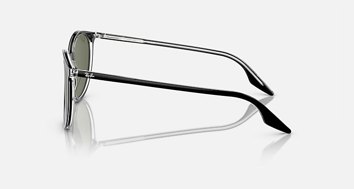 Ray-Ban sunglasses with metal temple arms and olive-green tinted lenses