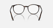Ray-Ban round sunglasses with tortoise-pattern frame and clear lenses, front view