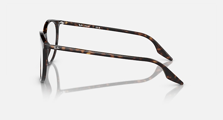 Ray-Ban round sunglasses side profile with tortoise-pattern frame and clear lenses