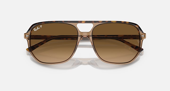 Ray-Ban Bill One sunglasses, Havana frame with brown lenses from above.