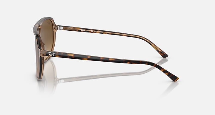 Ray-Ban Bill One sunglasses, Havana frame side view with brown lenses.