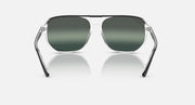 Ray-Ban Bill One RB2205 sunglasses with dark green tinted lenses and clear frame, straight front