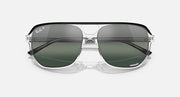 Ray-Ban Bill One RB2205 sunglasses; smoked green lenses, clear frame, centered view