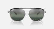 Ray-Ban Bill One RB2205 sunglasses, front view; dark green tinted lenses, clear frame