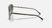 Ray-Ban Bill One sunglasses, green frame side view with dark lenses.