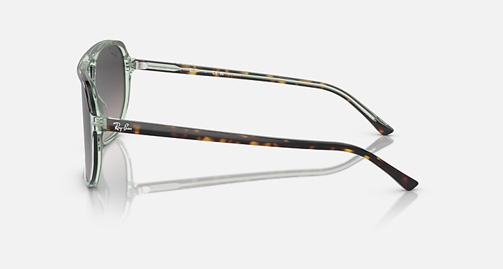 Ray-Ban Bill One sunglasses, green frame side view with dark lenses.