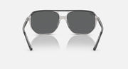Ray-Ban Bill One RB2205 sunglasses, front view with transparent frame and dark gray lenses.