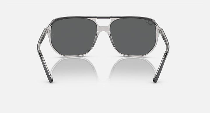Ray-Ban Bill One RB2205 sunglasses, front view with transparent frame and dark gray lenses.