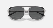 Ray-Ban Bill One RB2205 sunglasses, transparent frame with dark gray lenses and black top bars.