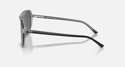 Ray-Ban Bill One RB2205 sunglasses, side profile with transparent frame and dark gray lens.