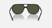 Ray-Ban Bill One sunglasses, front view with dark green lenses and black full-rim frame