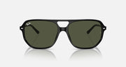 Ray-Ban Bill One sunglasses, front view with dark green lenses and black frame bridge