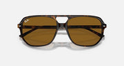 Ray-Ban Bill One sunglasses, front view with dark tortoiseshell frame and brown lenses