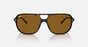 Ray-Ban Bill One sunglasses, front view with tortoiseshell frame and amber-brown lenses