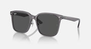 Ray-Ban RB2206D sunglasses with dark gray lenses and clear-gray frame