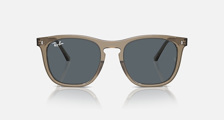 Ray-Ban RB2210 sunglasses with dark green frame and dark tinted lenses, front view