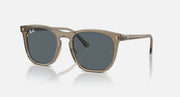 Ray-Ban RB2210 sunglasses with dark green frame and dark lenses, angled view