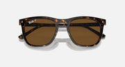 Havana-frame Ray-Ban sunglasses with brown lenses, temples and front frame shown