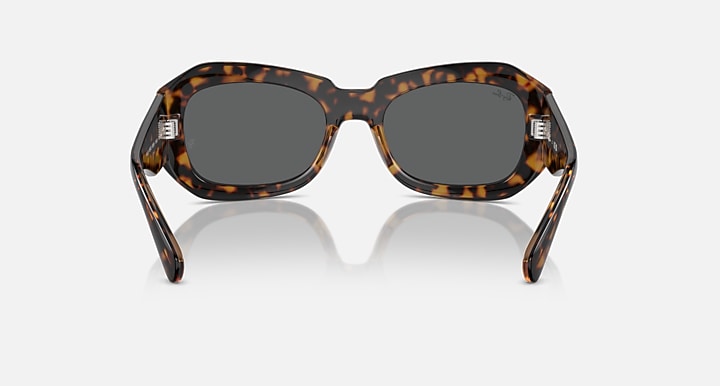 Tortoise brown sunglasses with dark gray lenses and thick oval frames