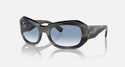 Ray-Ban Beate sunglasses, dark smoke frame with blue gradient lenses