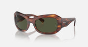 Ray-Ban Beate sunglasses, tortoiseshell brown frame, dark green lenses