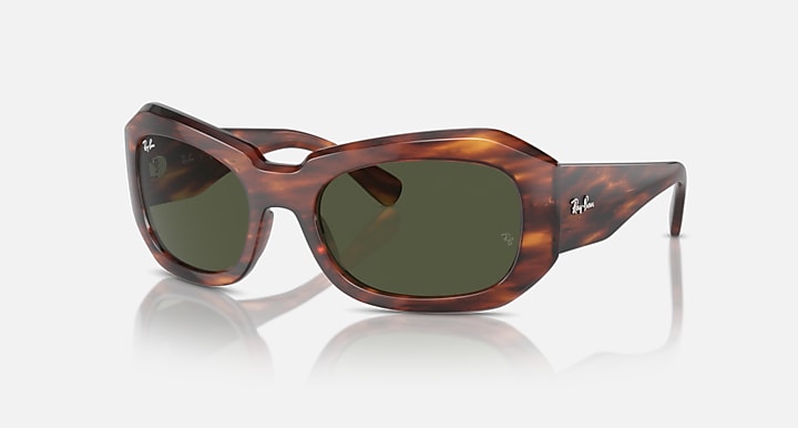 Ray-Ban Beate sunglasses, tortoiseshell brown frame, dark green lenses