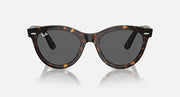 Ray-Ban Wayfarer sunglasses, dark Havana tortoise frame with dark gray lenses