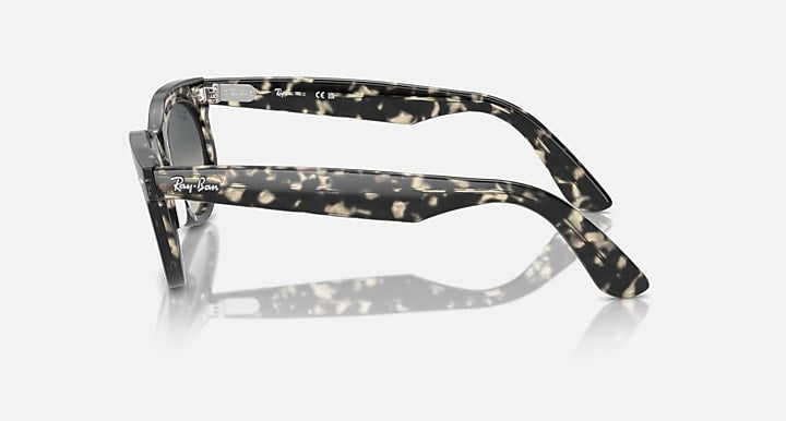 Ray-Ban Wayfarer oval sunglasses, dark speckled frame side view with dark-tinted lenses