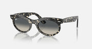 Ray-Ban Wayfarer oval sunglasses with dark speckled frame and dark-tinted lenses