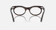 Ray-Ban Wayfarer oval sunglasses with tortoise frame and clear lenses, front view