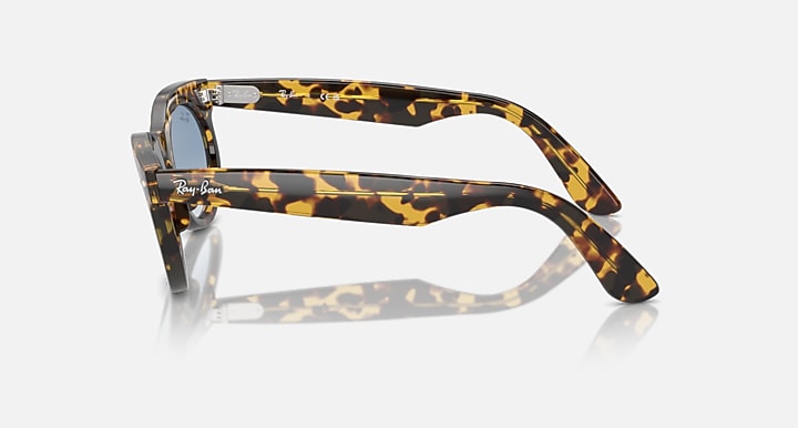Ray-Ban wayfarer oval sunglasses with havana patterned frame and clear lenses