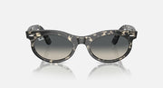 Ray-Ban wayfarer oval sunglasses with black patterned frame and dark lenses