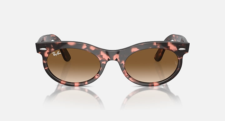 Ray-Ban Wayfarer oval sunglasses, tortoise frame, brown tinted lenses