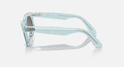 Ray-Ban Wayfarer Oval sunglasses, light blue frame, clear lenses
