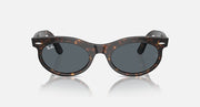 Ray-Ban tortoiseshell oval sunglasses with dark lenses, front view