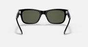 Ray-Ban Mr Burbank RB2283 sunglasses, black frame with dark green lenses, front view