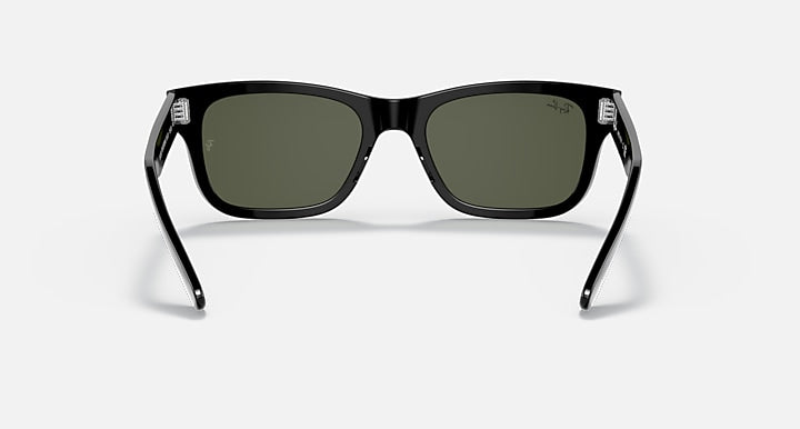 Ray-Ban Mr Burbank RB2283 sunglasses, black frame with dark green lenses, front view