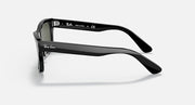 Ray-Ban Mr Burbank RB2283 sunglasses, black frame with dark green lenses, side view