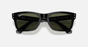 Ray-Ban Mr Burbank RB2283 sunglasses, close front with green lenses and black frame