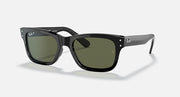 Ray-Ban Mr Burbank RB2283 sunglasses with black frame and green tinted lenses