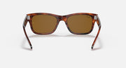 Ray-Ban Mr Burbank RB2283 sunglasses, striped Havana frame with brown lenses, front view