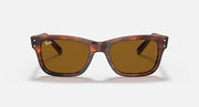 Ray-Ban Mr Burbank RB2283 sunglasses, striped Havana frame, brown lenses, front view