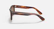 Ray-Ban Mr Burbank RB2283 sunglasses, striped Havana frame with brown lenses, side view