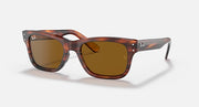 Ray-Ban Mr Burbank RB2283 sunglasses, striped Havana frame with brown lenses