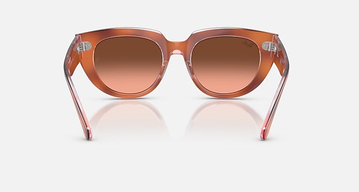 Ray-Ban Doreen RB2286 sunglasses, front view with transparent orange frame and brown lenses
