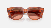 Ray-Ban Doreen RB2286 sunglasses with transparent orange frame and dark brown tinted lenses