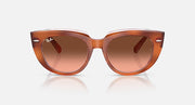 Ray-Ban Doreen RB2286 sunglasses, cat-eye style with transparent orange frame and brown lenses