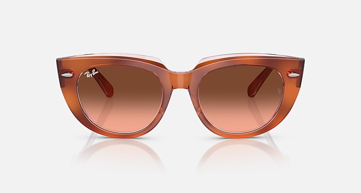 Ray-Ban Doreen RB2286 sunglasses, cat-eye style with transparent orange frame and brown lenses