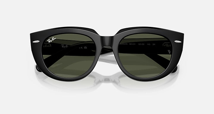 Ray-Ban Doreen RB2286 sunglasses with black frame and dark green polarized-style lenses